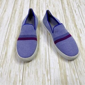 Rothy’s Blue Reflective Stripe Slip On Sneakers